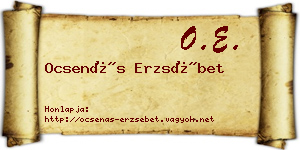 Ocsenás Erzsébet névjegykártya