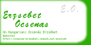 erzsebet ocsenas business card